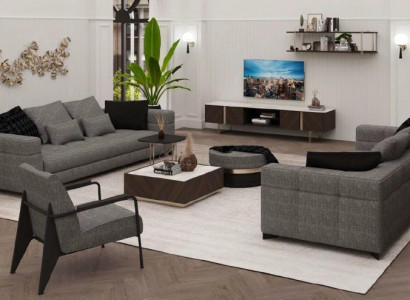 Grauer Sitzsessel Edelstahlfüße Moderne Wohnzimmermöbel Sitzsessel Sofa Couch